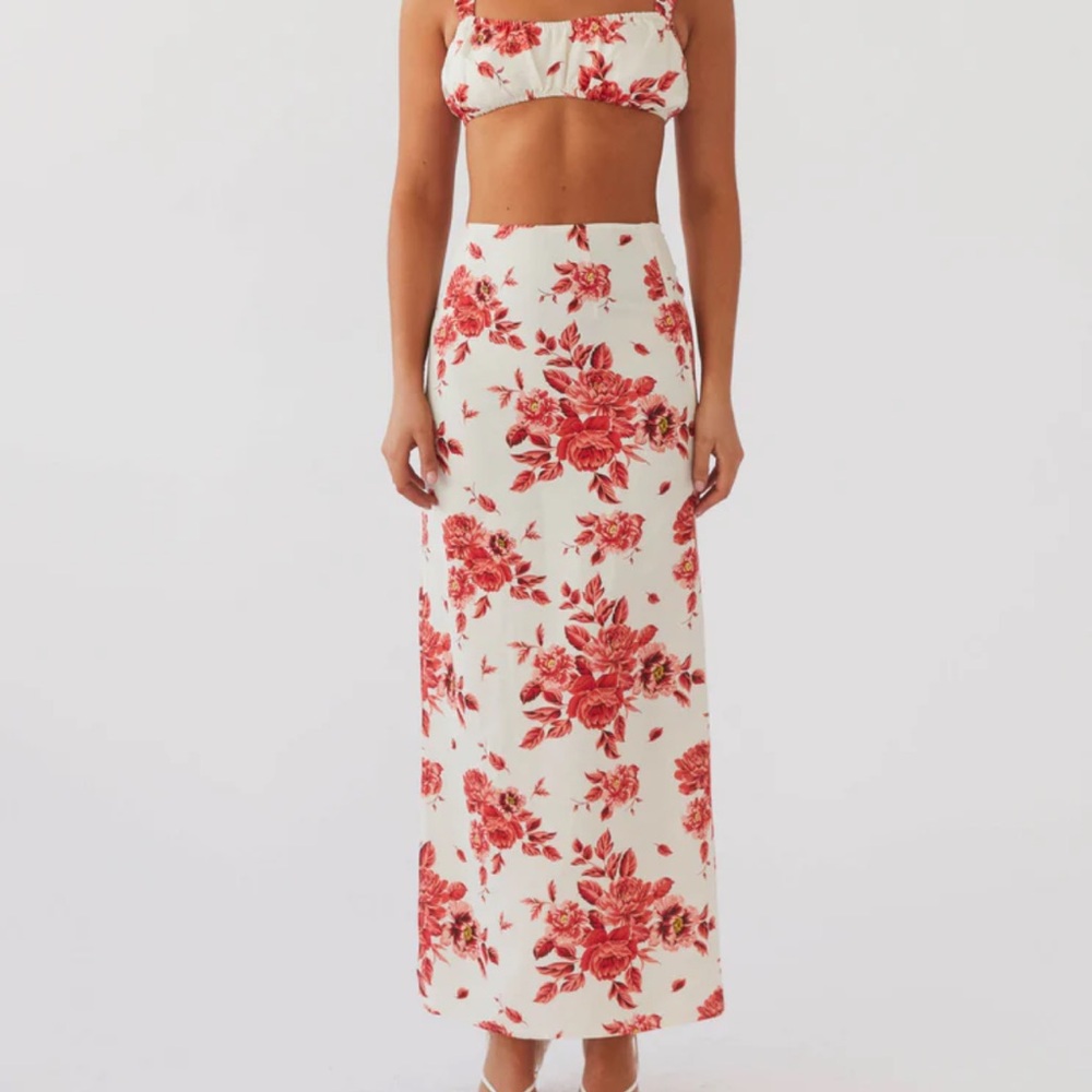 Peppermayo Red and Orange Maxi Pencil Dress Set